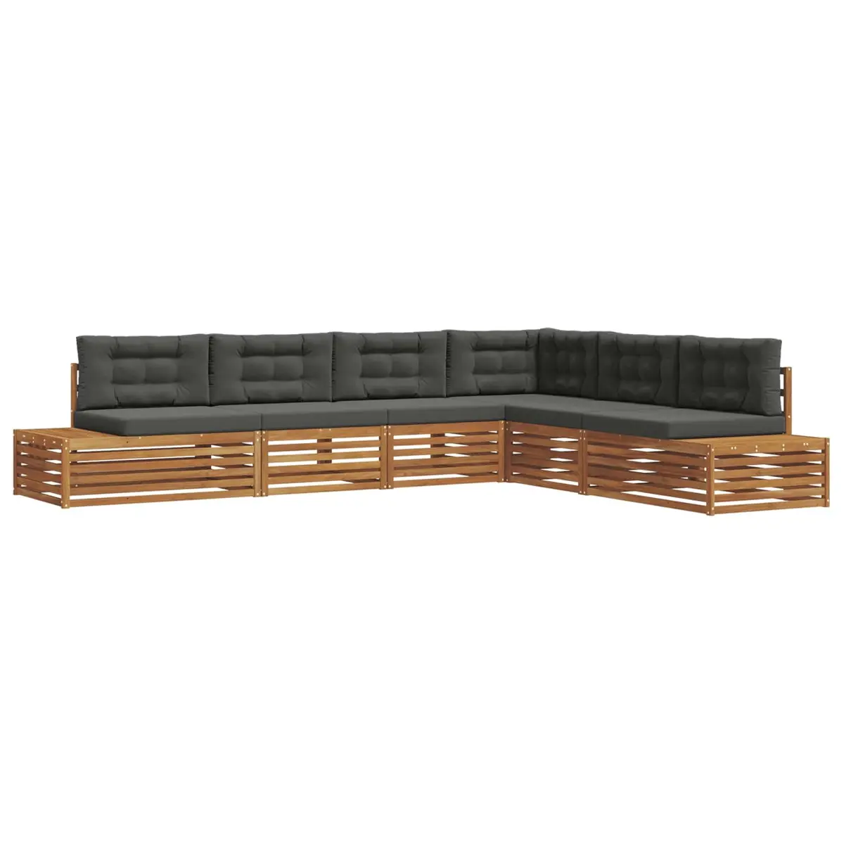 7 Piece Outdoor Sofa Set Acacia Wood Garden Lounge Sectional Brown
