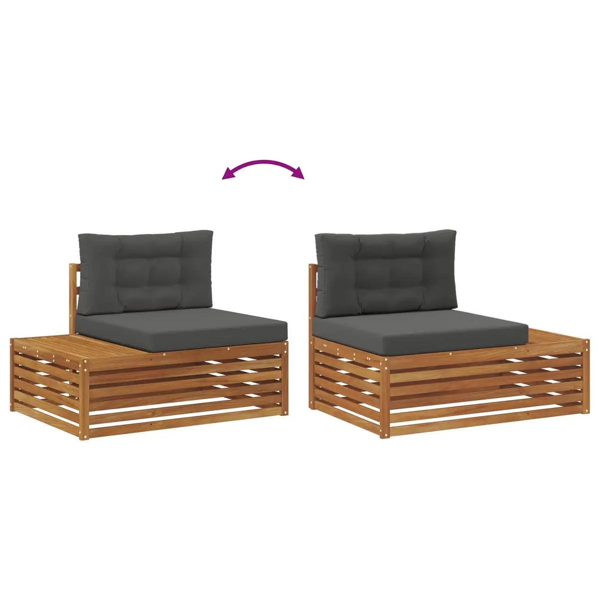 7 Piece Outdoor Sofa Set Acacia Wood Garden Lounge Sectional Brown