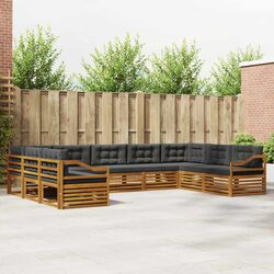 Reliable 9-Piece Outdoor Sofa Set with Acacia Wood