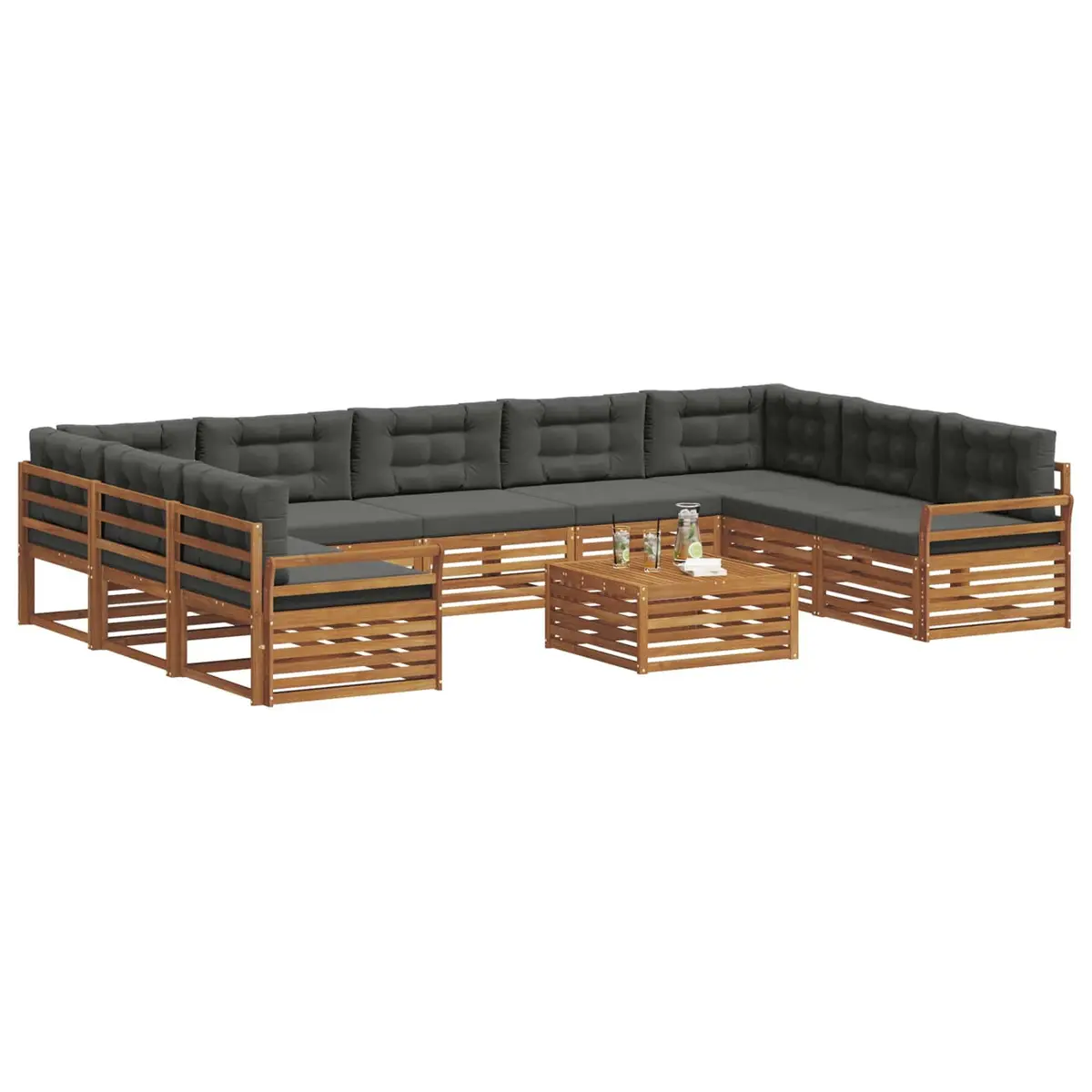 Outdoor Sofa Set Modular Lounge 10 Piece Natural