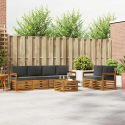 Reliable 7-Piece Acacia Wood Sofa Set for Outdoors