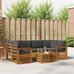 7-Piece Solid Acacia Outdoor Sofa Set for Comfort