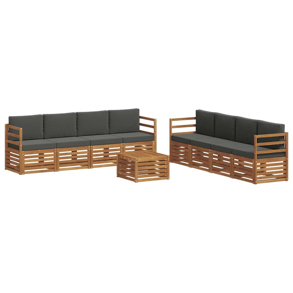 Outdoor Sofa Set 9 Piece Garden Furniture Lounge Patio Seating Brown Acacia Wood