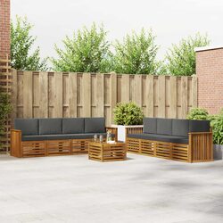 Outdoor Sofa Set 9 Piece Acacia Wood Garden Furniture Modular Lounge Patio