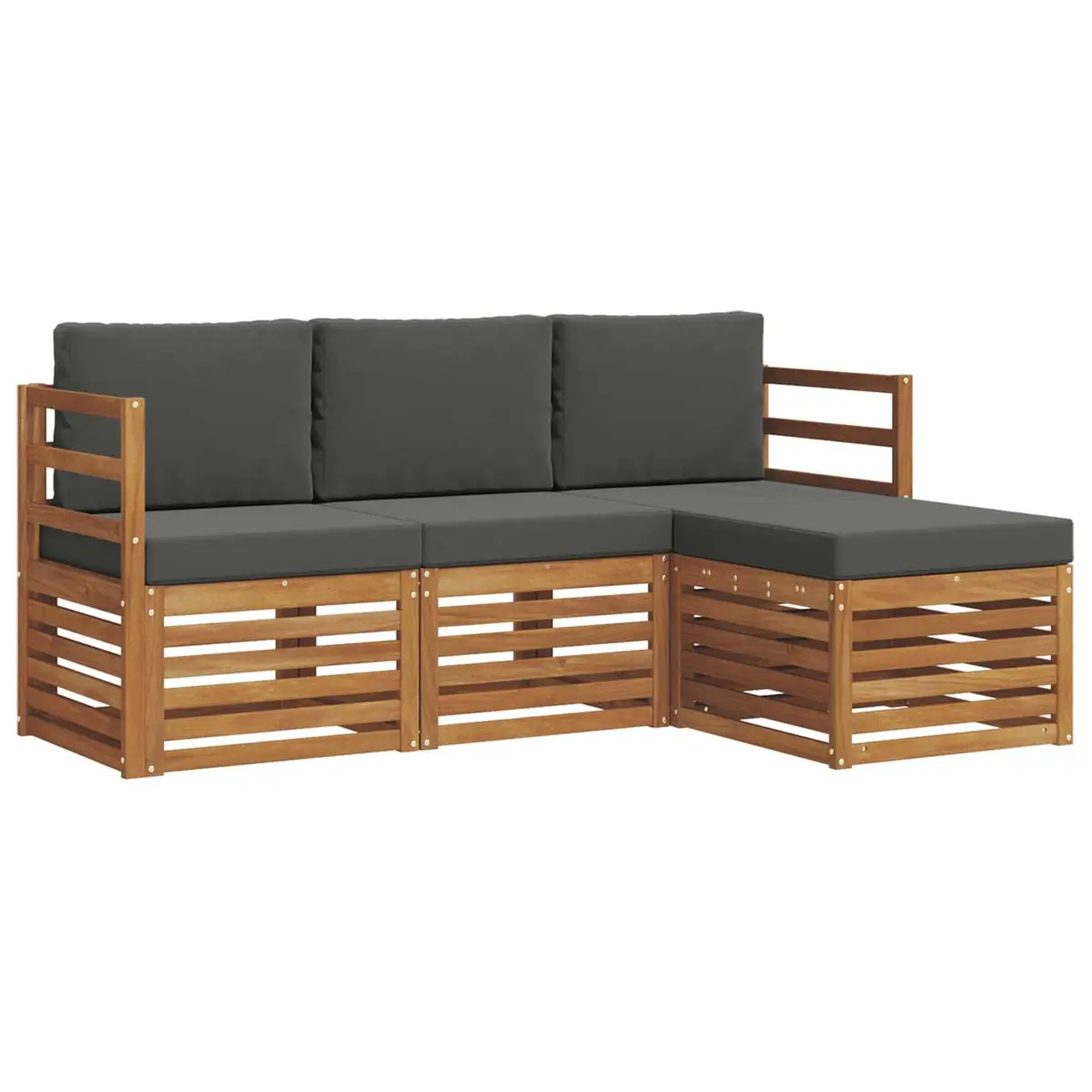 Outdoor Sofa Set 4 pcs Garden Furniture Natural Anthracite Cushion Modular