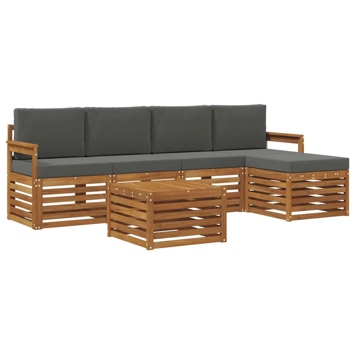 Outdoor Sofa Set Modular Lounge 6 Piece Natural