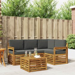 Comfort and Style in a 5-Piece Acacia Wood Sofa Set