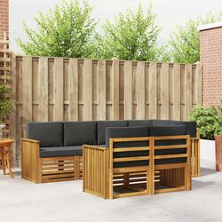 Outdoor Sectional Sofa Set 7 Piece Natural Anthracite Garden Furniture Lounge
