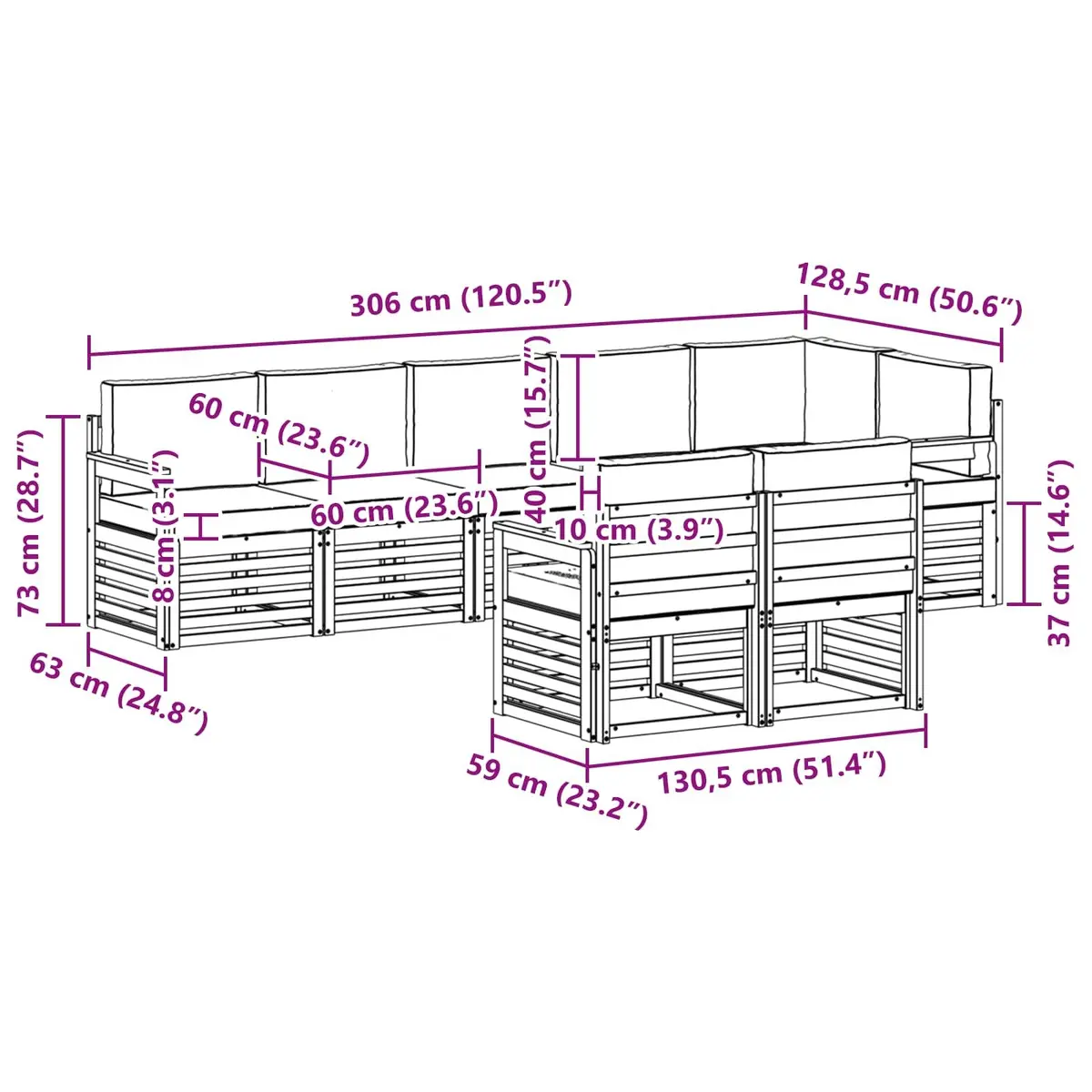 8-Piece Garden Sofa Set