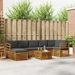 8-Piece Outdoor Sofa Set: Practical Acacia Wood Furniture