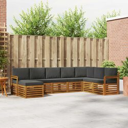 Value-Driven Outdoor Sofa Set, 8 Pieces of Acacia Wood