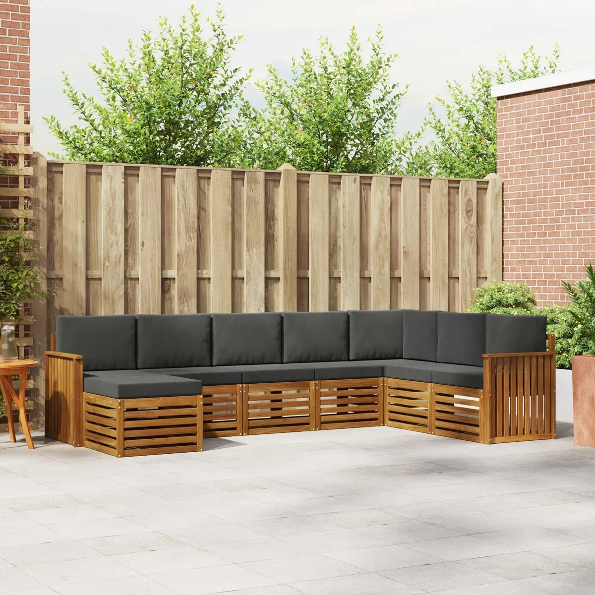Outdoor Sofa Set Modular Lounge 8 Pieces Solid Wood Brown