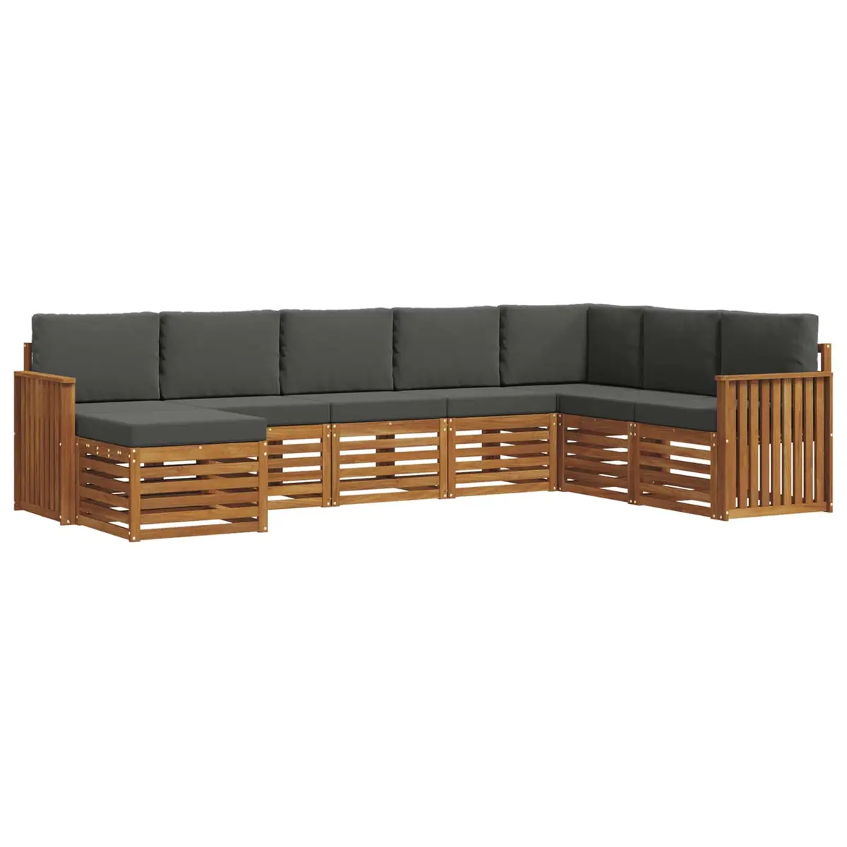 Outdoor Sofa Set Modular Lounge 8 Pieces Solid Wood Brown