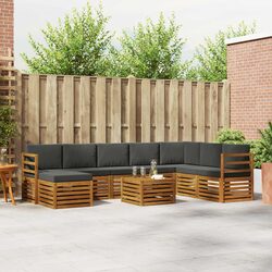 Dependable Outdoor Sofa Set – 9 Pieces of Solid Wood