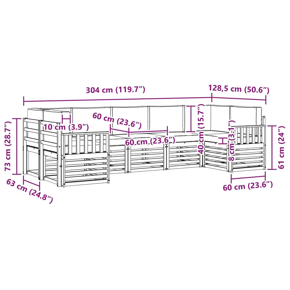 7-Piece Outdoor Sectional Sofa Set