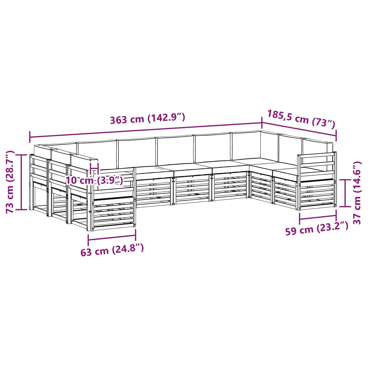 10-Piece Outdoor Sofa Set