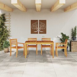 Reliable 5 Piece Outdoor Dining Set in Brown Acacia