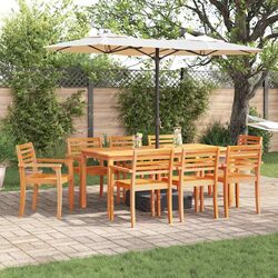 Warm and Practical 9-Piece Outdoor Dining Set in Brown