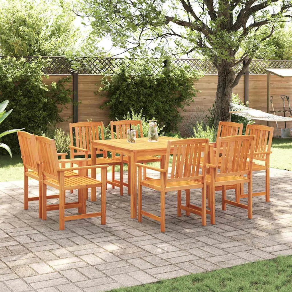 9-Piece Garden Dining Set in Solid Acacia Wood