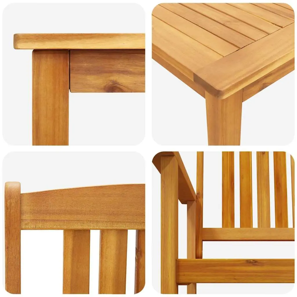9-Piece Garden Dining Set in Solid Acacia Wood
