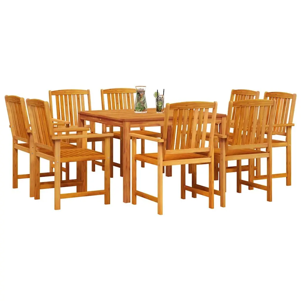 9-Piece Garden Dining Set in Solid Acacia Wood