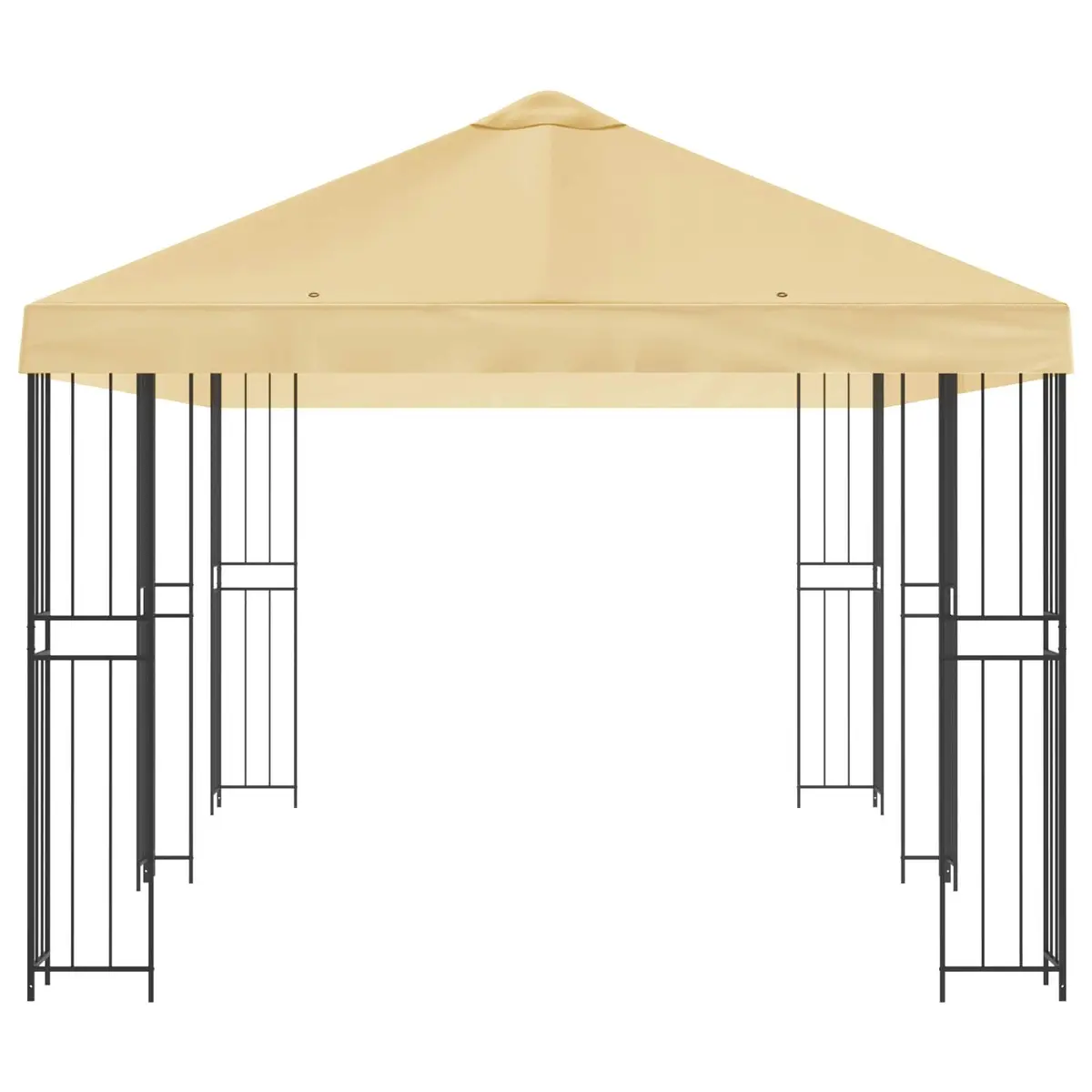 Gazebo Outdoor Garden Canopy 6x3m Cream Polyester Steel with Mesh Sidewalls