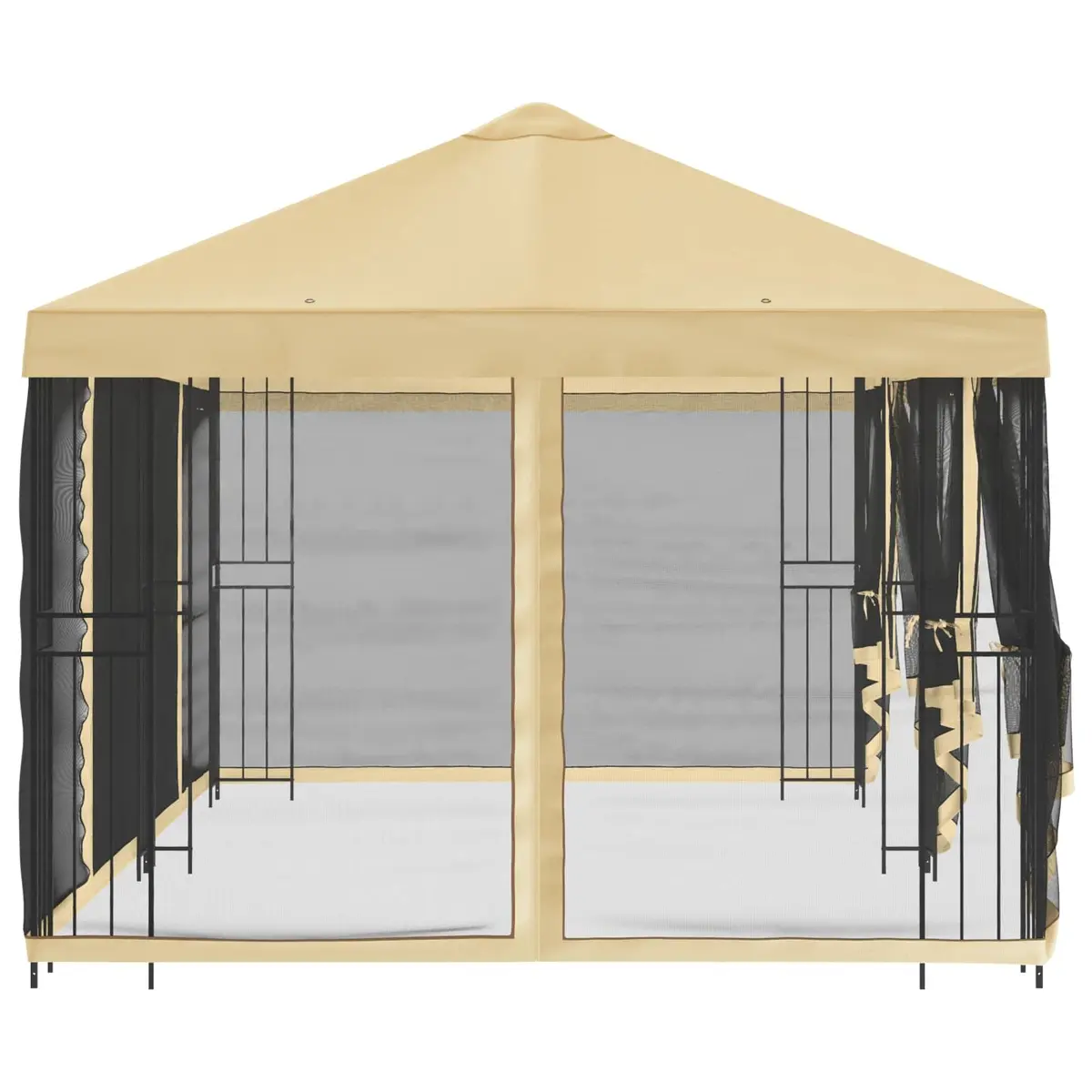 Gazebo Outdoor Garden Patio Canopy 6 x 3 m Cream with Mesh Sidewalls