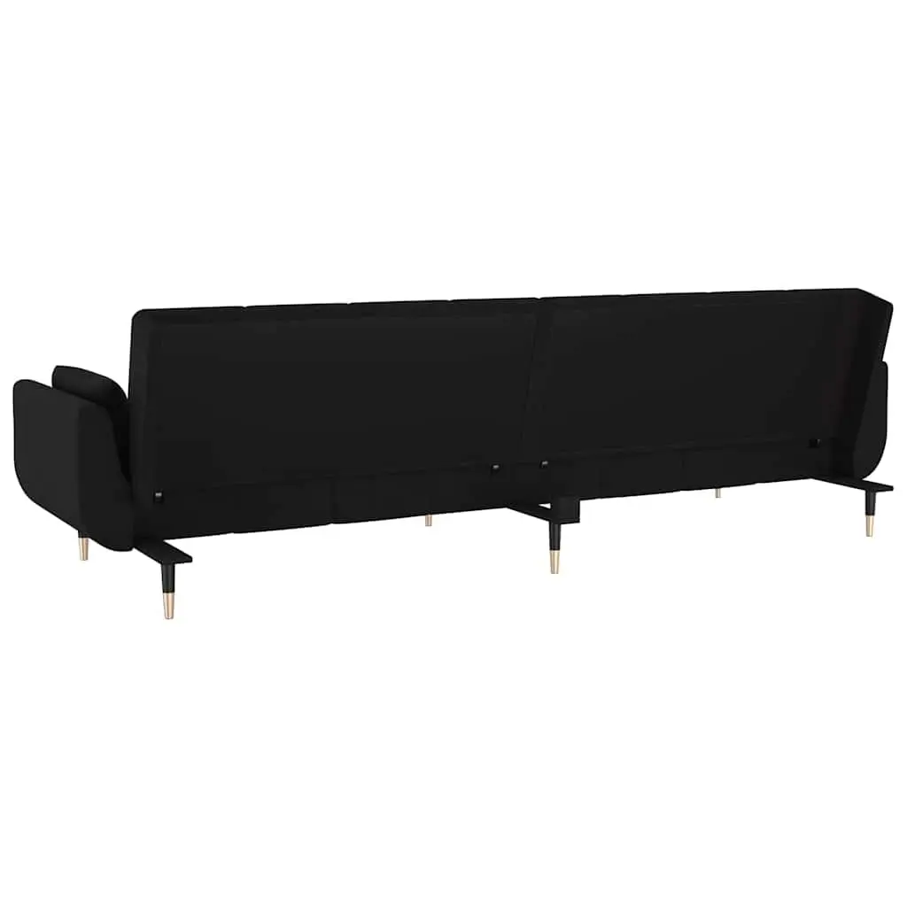 Convertible Sofa Bed Adjustable Backrest 2 Seater Black