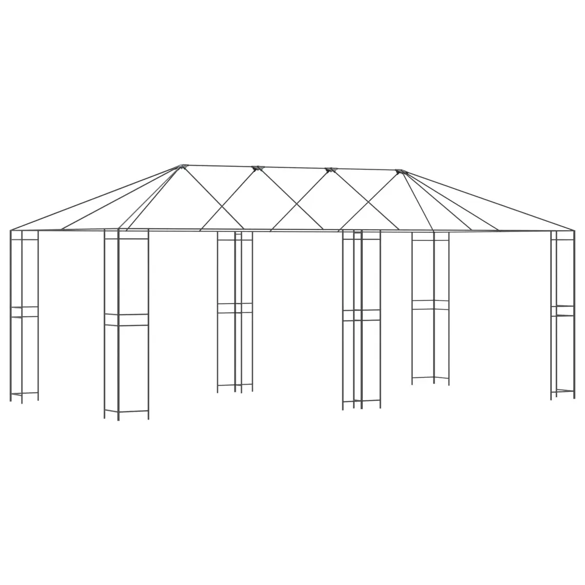 Gazebo Frame Outdoor Garden Canopy 6 x 3 m Black Steel