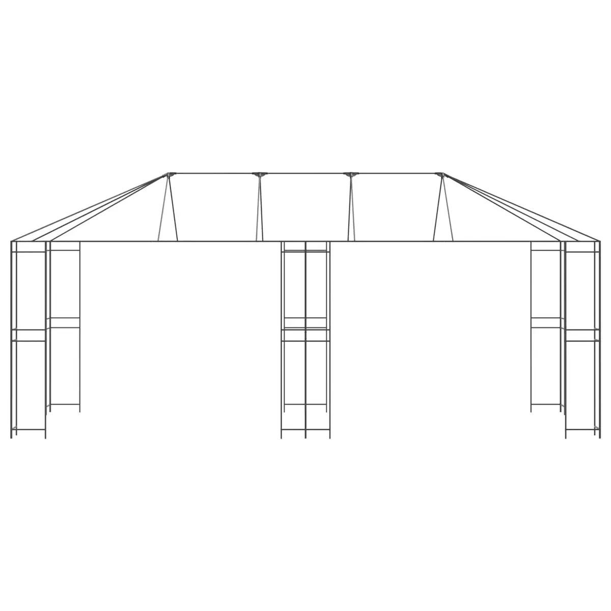 Gazebo Frame Outdoor Garden Canopy 6 x 3 m Black Steel