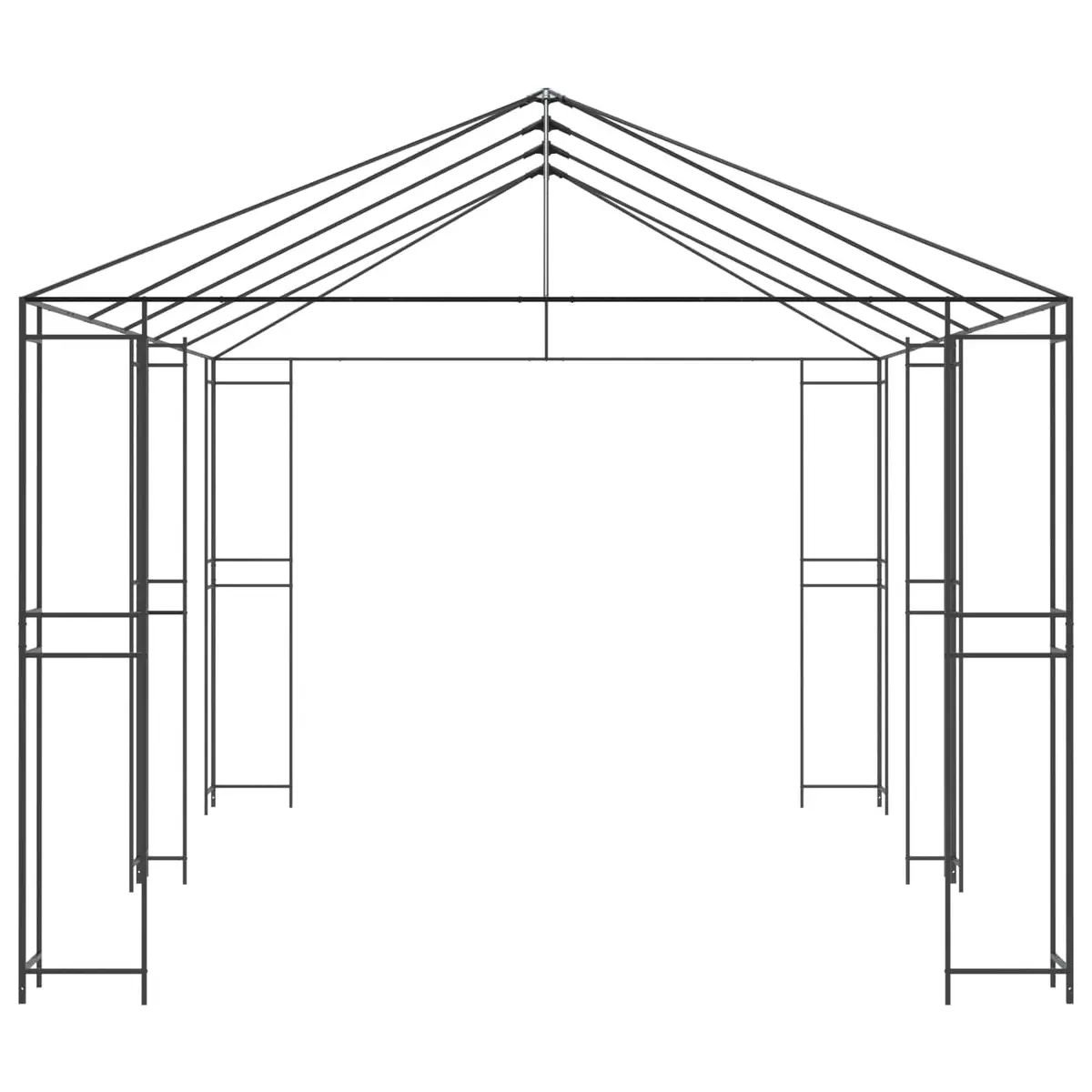 Gazebo Frame Outdoor Garden Canopy 6 x 3 m Black Steel