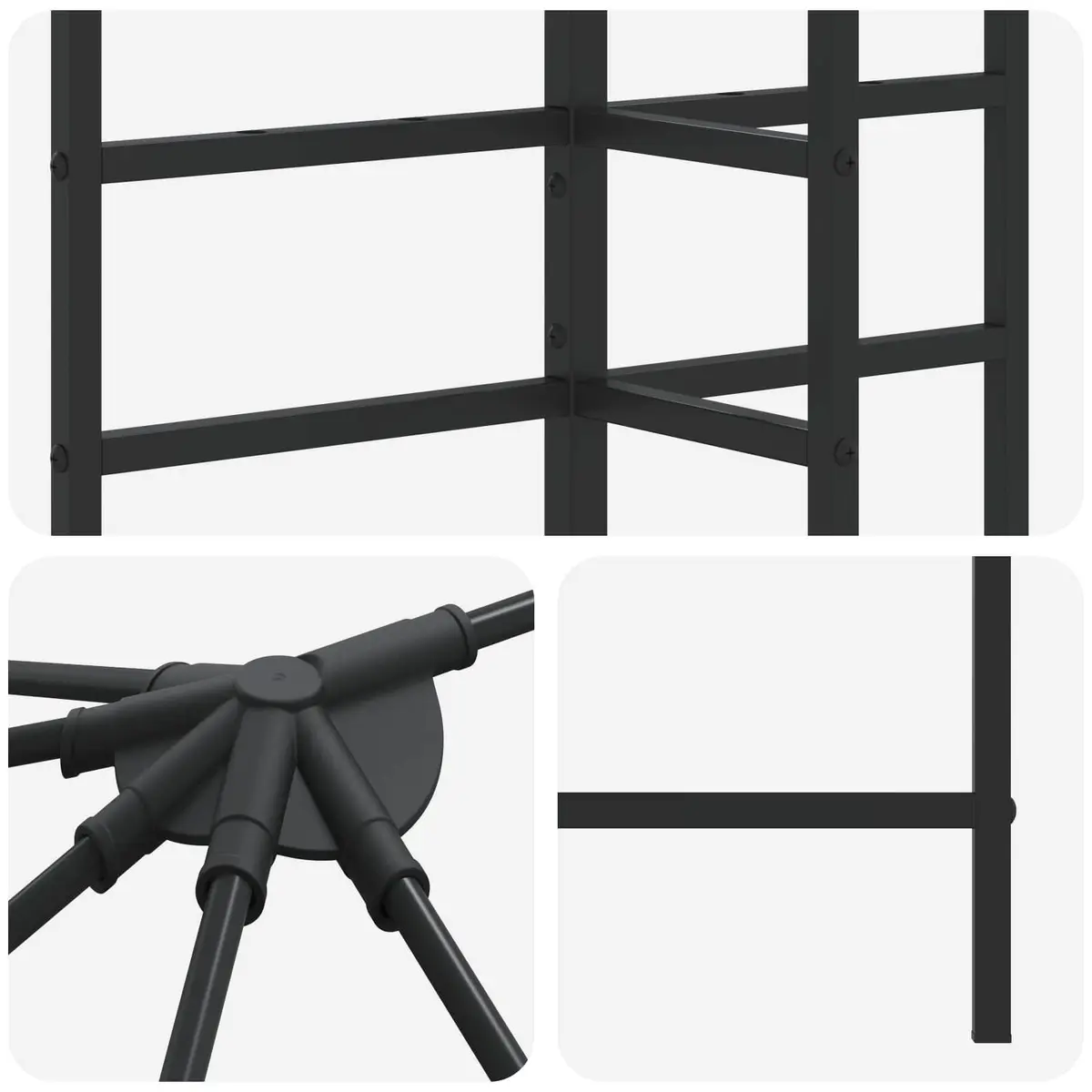 Gazebo Frame Outdoor Garden Canopy 6 x 3 m Black Steel