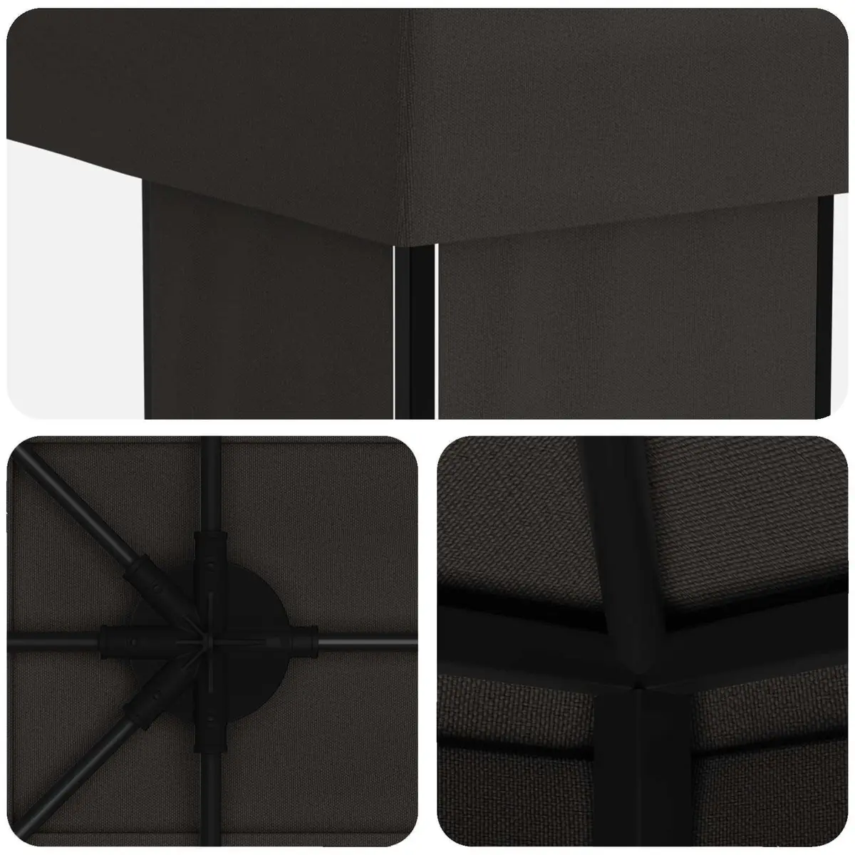 Garden Gazebo Outdoor Canopy 6 x 3 m Anthracite Steel Frame Polyester Cover