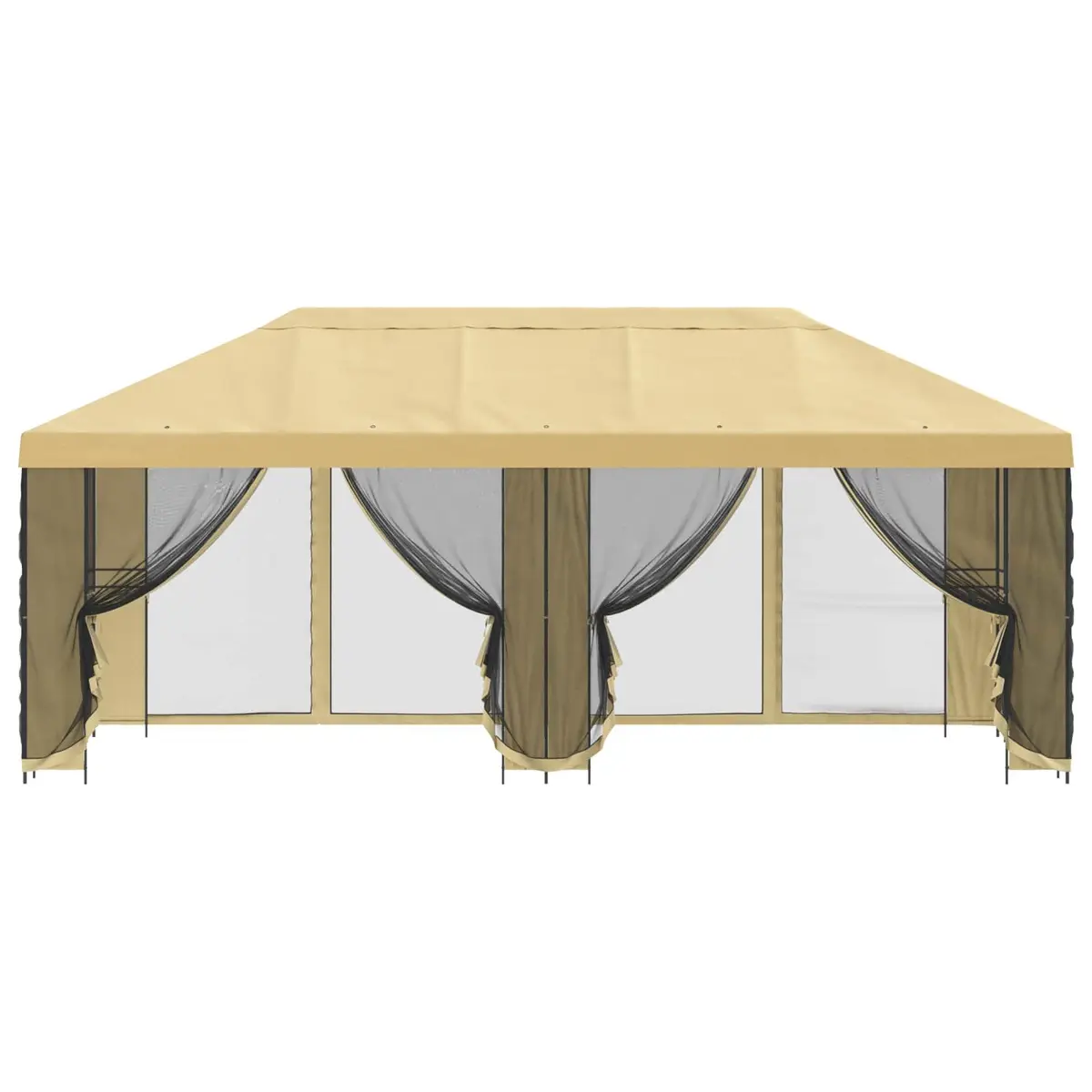 Garden Gazebo Outdoor Canopy 6x3m Cream with Black Mesh Sidewalls