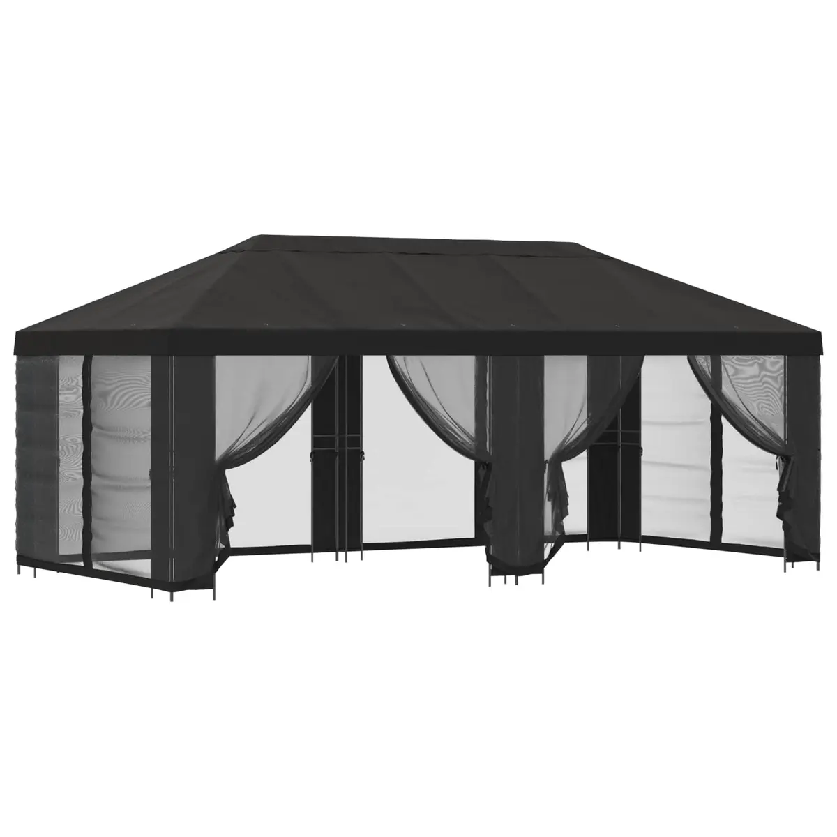Garden Gazebo Outdoor Canopy 6x3m Anthracite with Mesh Sidewalls