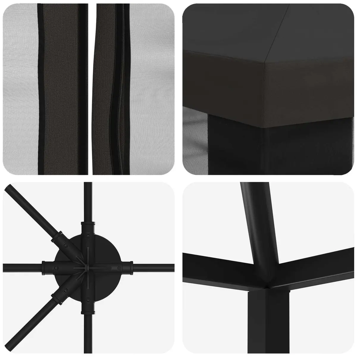 Garden Gazebo Outdoor Canopy 6x3m Anthracite with Mesh Sidewalls