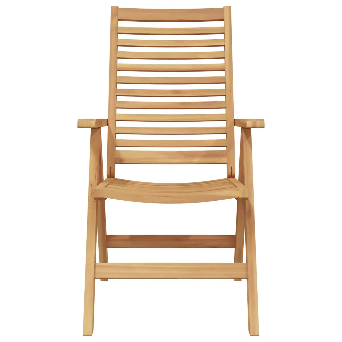 Folding Garden Chair Set 4 Piece Brown Teak Wood Outdoor Seating