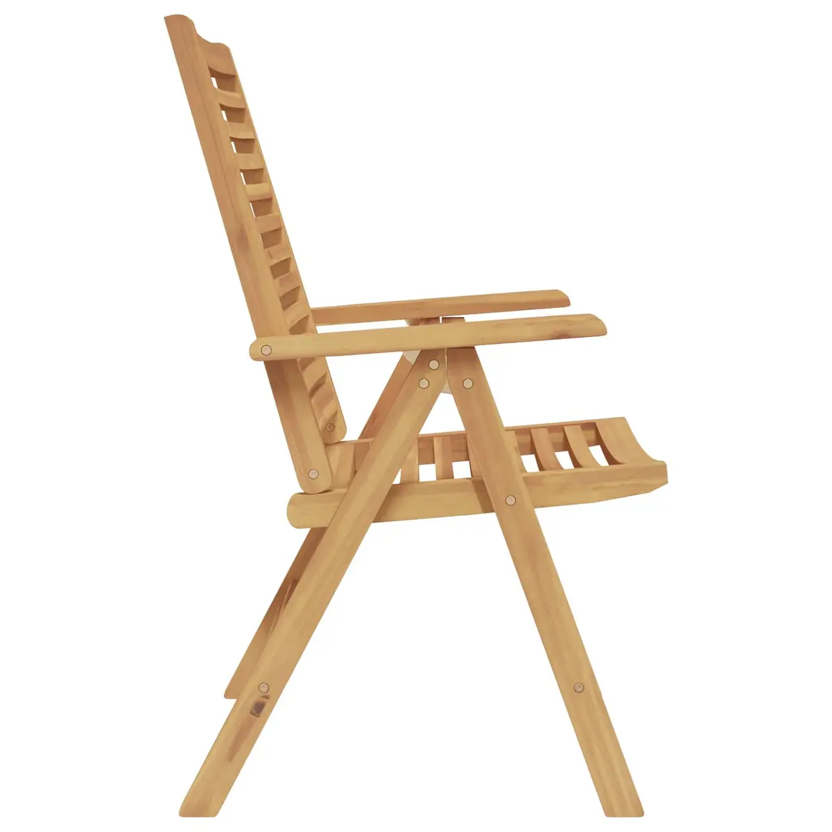 Folding Garden Chair Set 4 Piece Brown Teak Wood Outdoor Seating