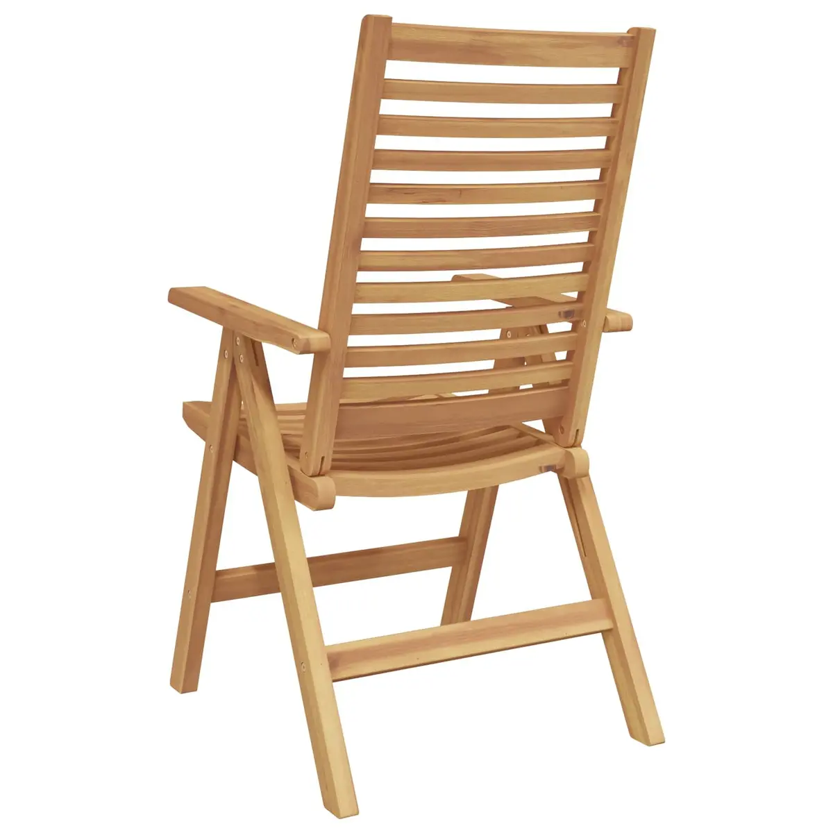 Folding Garden Chair Set 4 Piece Brown Teak Wood Outdoor Seating
