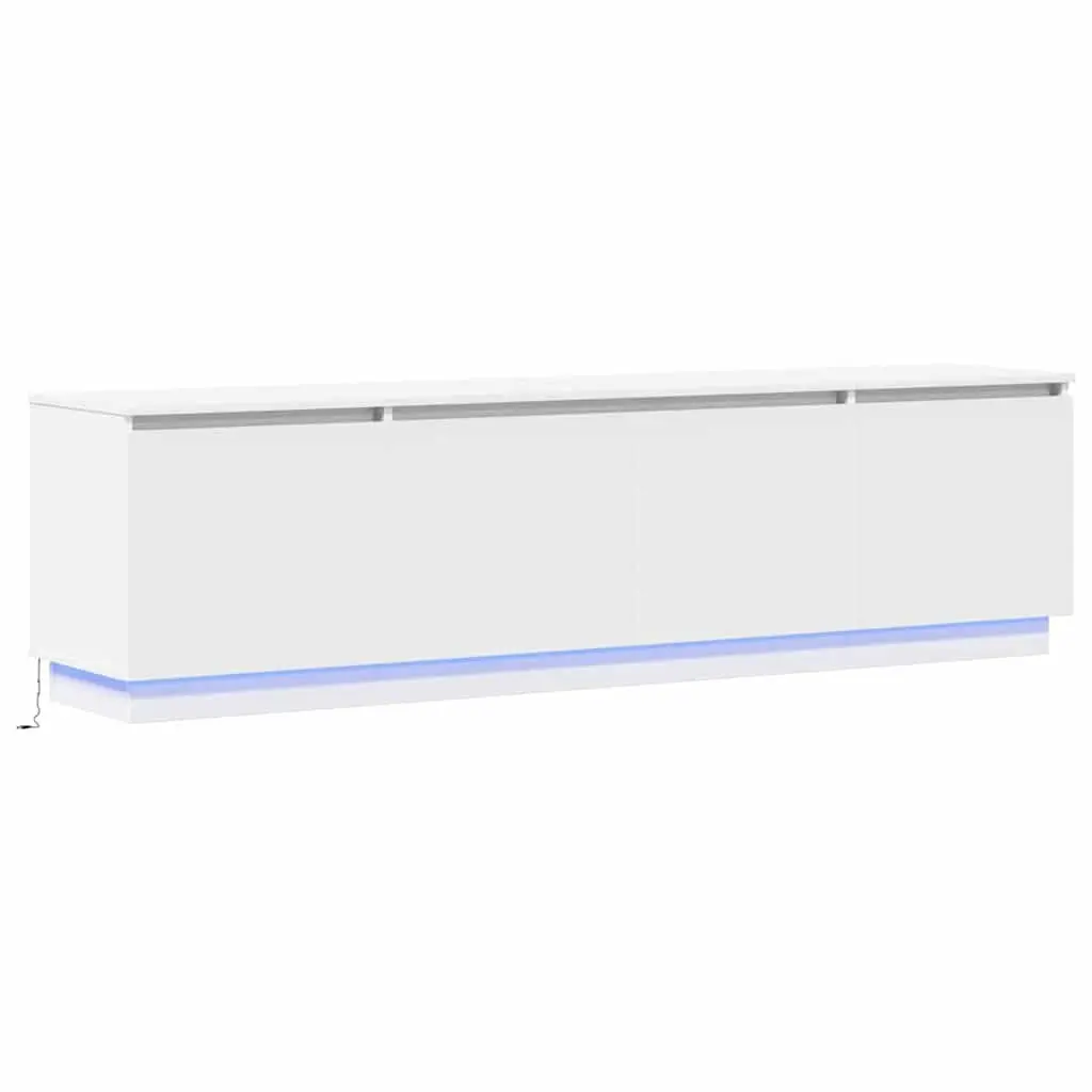 TV Cabinet LED Storage Unit 180x38x49cm White Engineered Wood