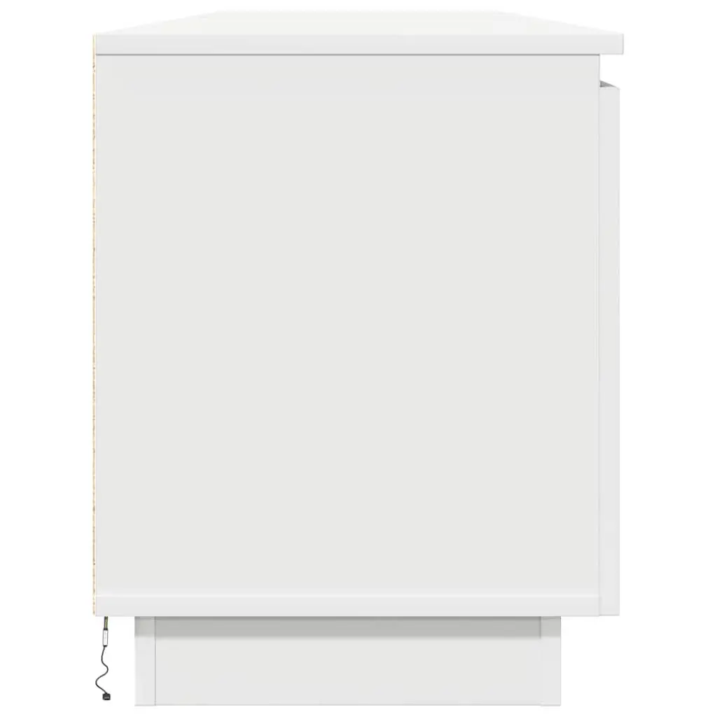 TV Cabinet LED Storage Unit 180x38x49cm White Engineered Wood