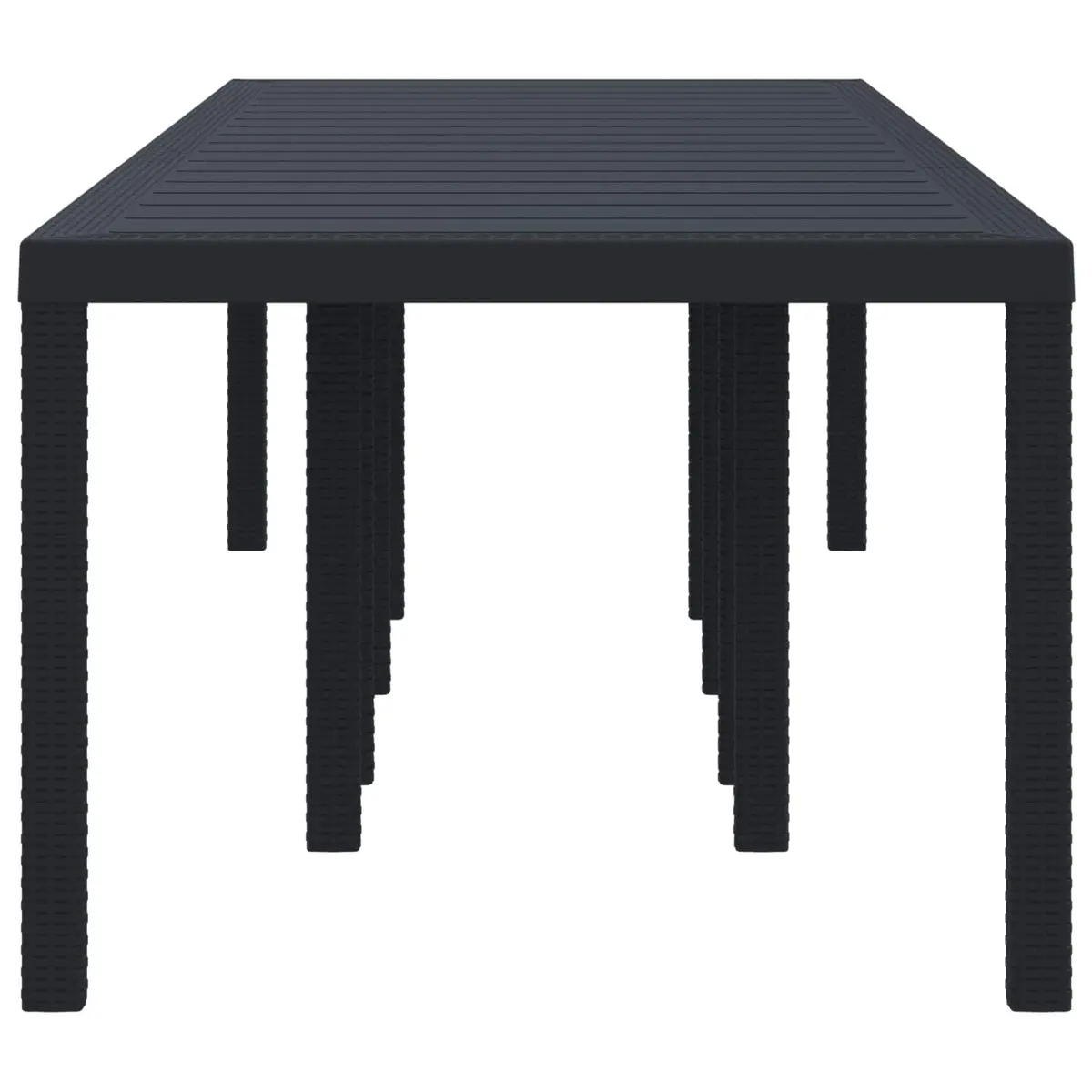 Garden Dining Table Anthracite Poly Rattan Outdoor Furniture Rectangular