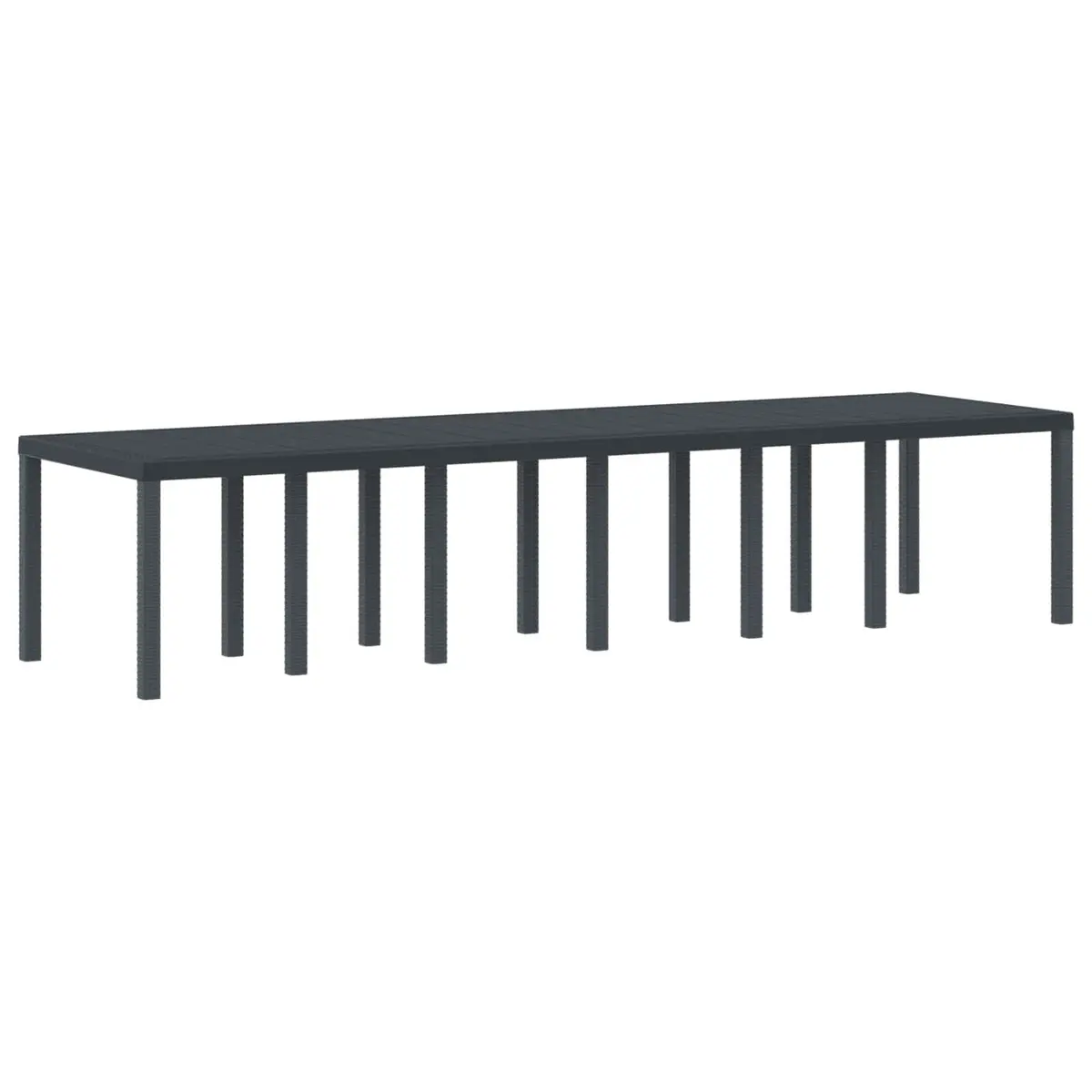 Garden Dining Table Rectangular Outdoor Furniture Large Anthracite Poly Rattan