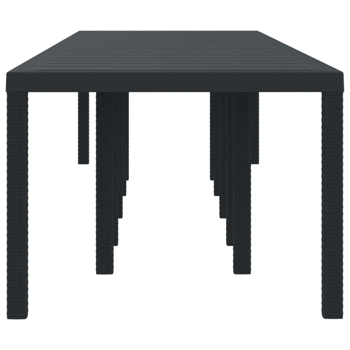 Garden Dining Table Rectangular Outdoor Furniture Large Anthracite Poly Rattan