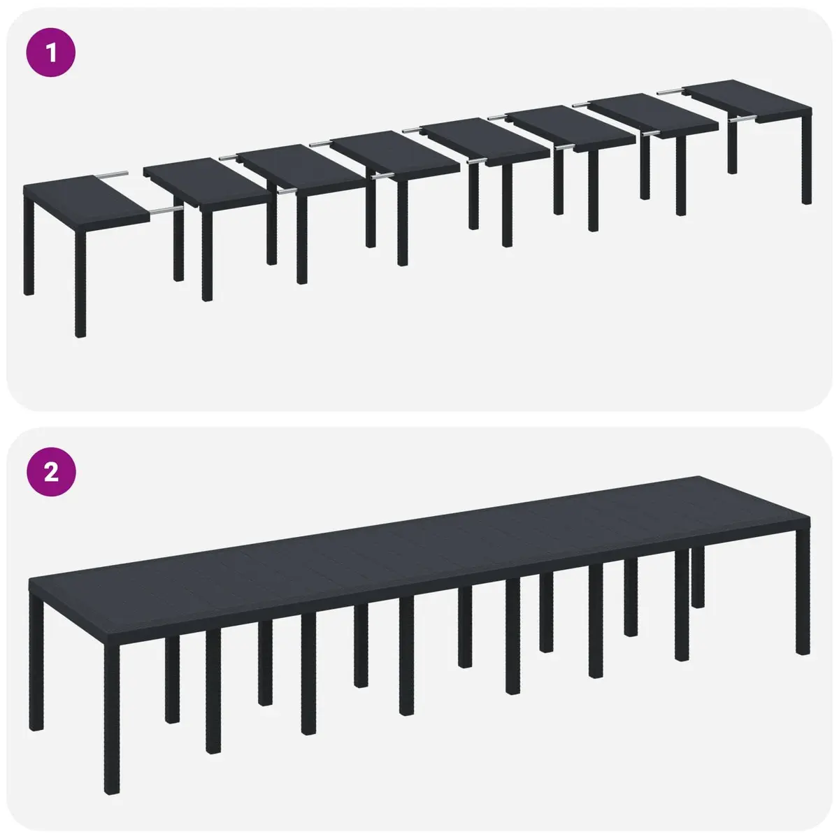 Anthracite Garden Table for Dining