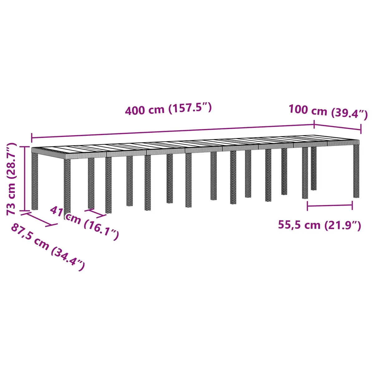 Anthracite Garden Table for Dining