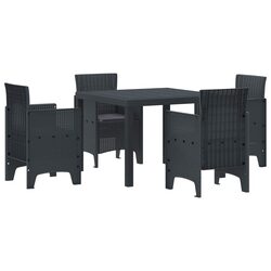 Reliable 5-Piece Anthracite Garden Dining Set