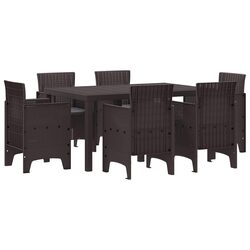 Comfortable 7-Piece Garden Dining Set with Removable Cushions