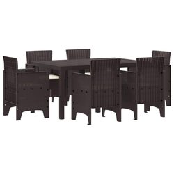 Comfortable and Durable 7-Piece Brown Dining Set