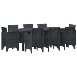 9-Piece Anthracite Dining Set: Reliable and Stylish